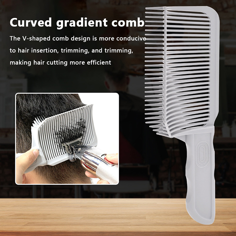 Yuanyan Professional Barber Clipper Hair Cutting Comb Men Adjustable Curved Flat Top Hair Clipper Fade Brush Salon Styling Tool