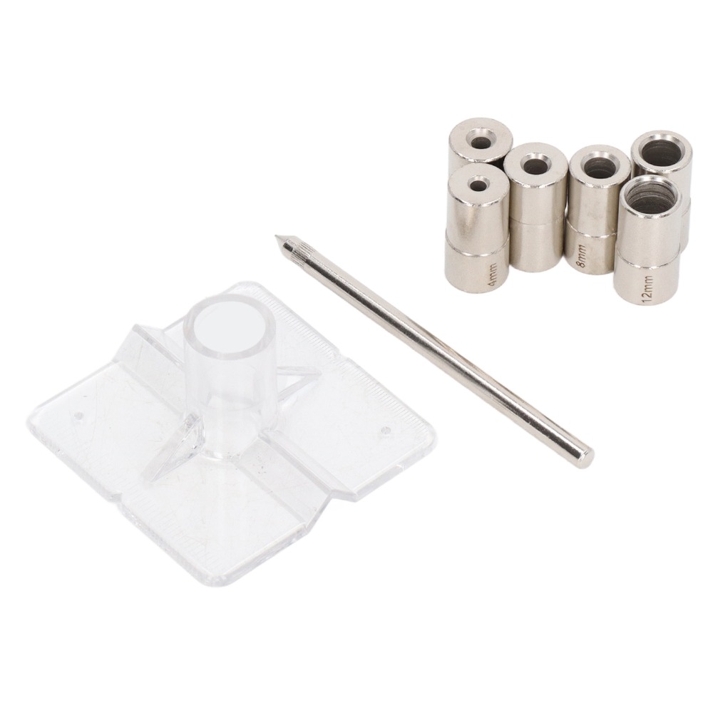 8 Pcs Precise 6 Size Inner Diameters Self Centering Dowel Jig Kit Alloy Steel Recessed Design Drill Bit Guide Drill Bushing Set for Woodworking Joints