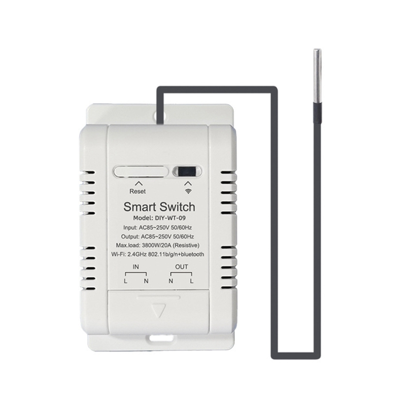 (GGBR)- Smart Temperature Switch WIFI 20A with Temperature Sensor Real-Time Temperature Monitoring for Fish Tank Room