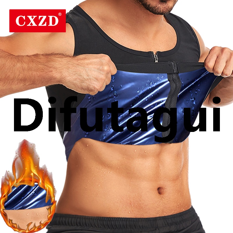 Difutagui Special Offer CXZD Hot Sweat Zipper Vest for Men Women Sauna Body Shapewear Fashion Waist Trainer Belt Slimming Hot Thermo Fitness Workout Suits