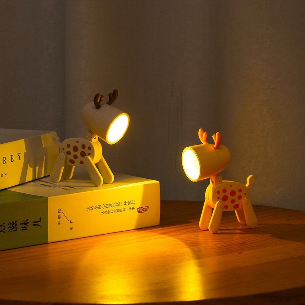 Creative Cute Cartoon Pet Dog Nightlights Folding Mini Led Night Lights DIY Desk Lamp Decor Lamp