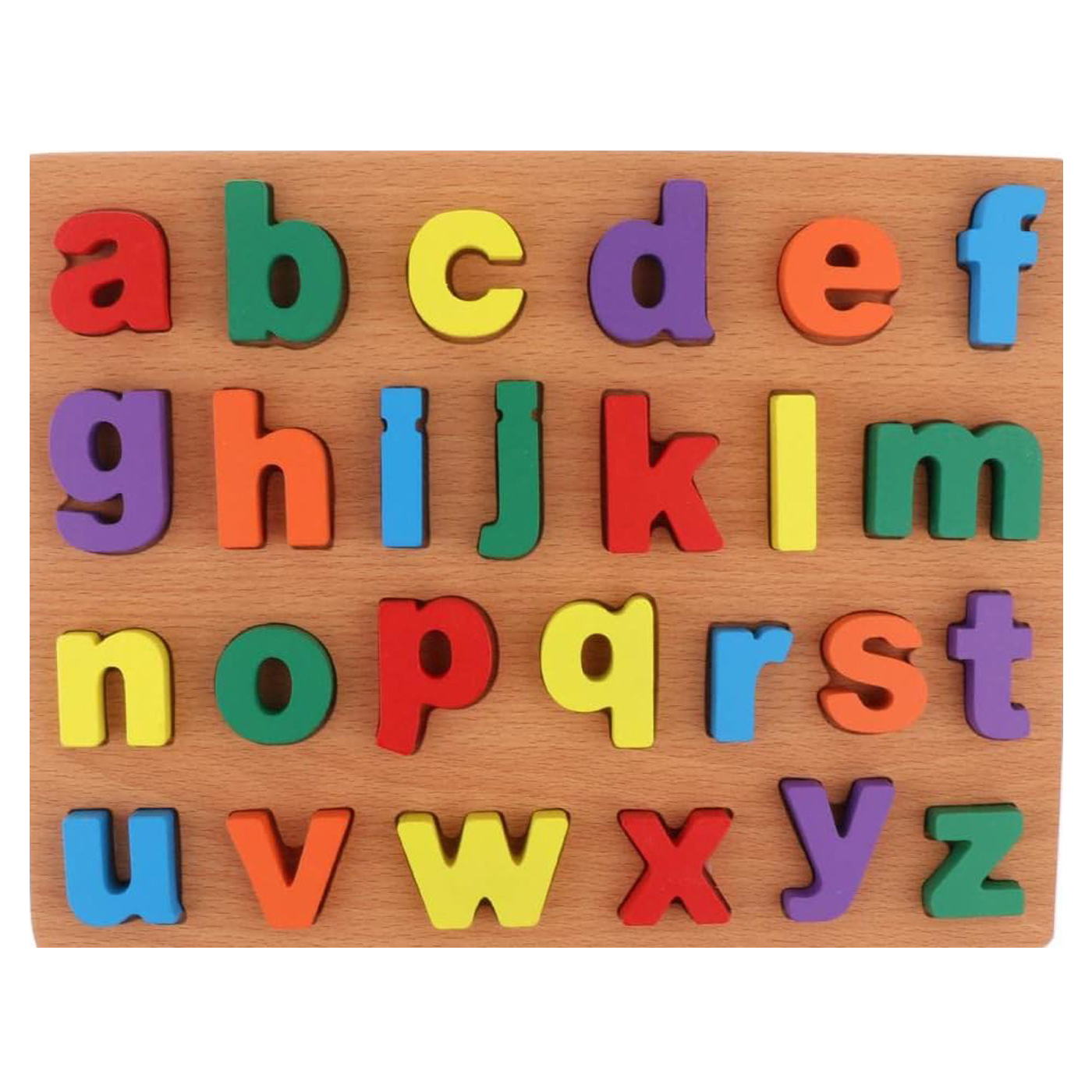 3D Colorful Wooden English Alphabets Small Letter (abcd) Puzzle Board, Early Learning & Educational Teaching Montessori Toys for Baby & Toddlers