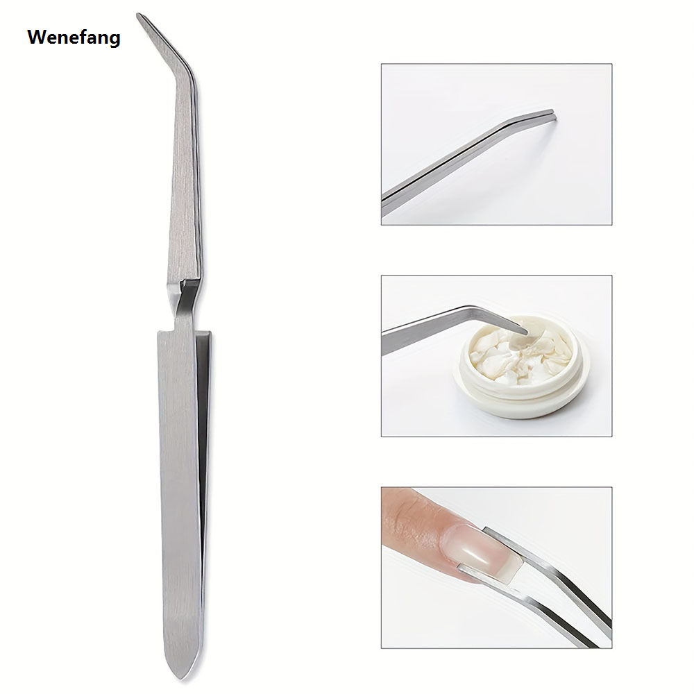 Wenefang 1Pcs Shaping Clip Multifunction Stainless Steel Nail Art Shaping Portable Tweezers Cross Nail Clip Manicure Tools New Nail Art Tool