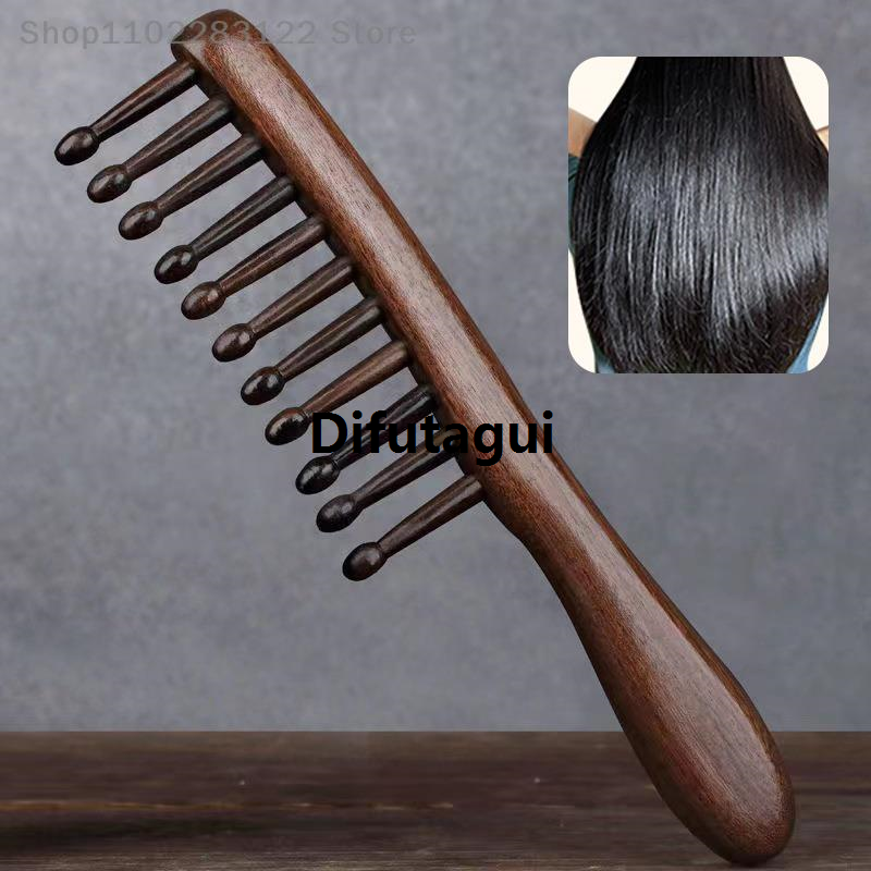 Difutagui Straight hair ladies hookless anti static meridians natural Sales promotion comb massage wide tooth girls straight curls