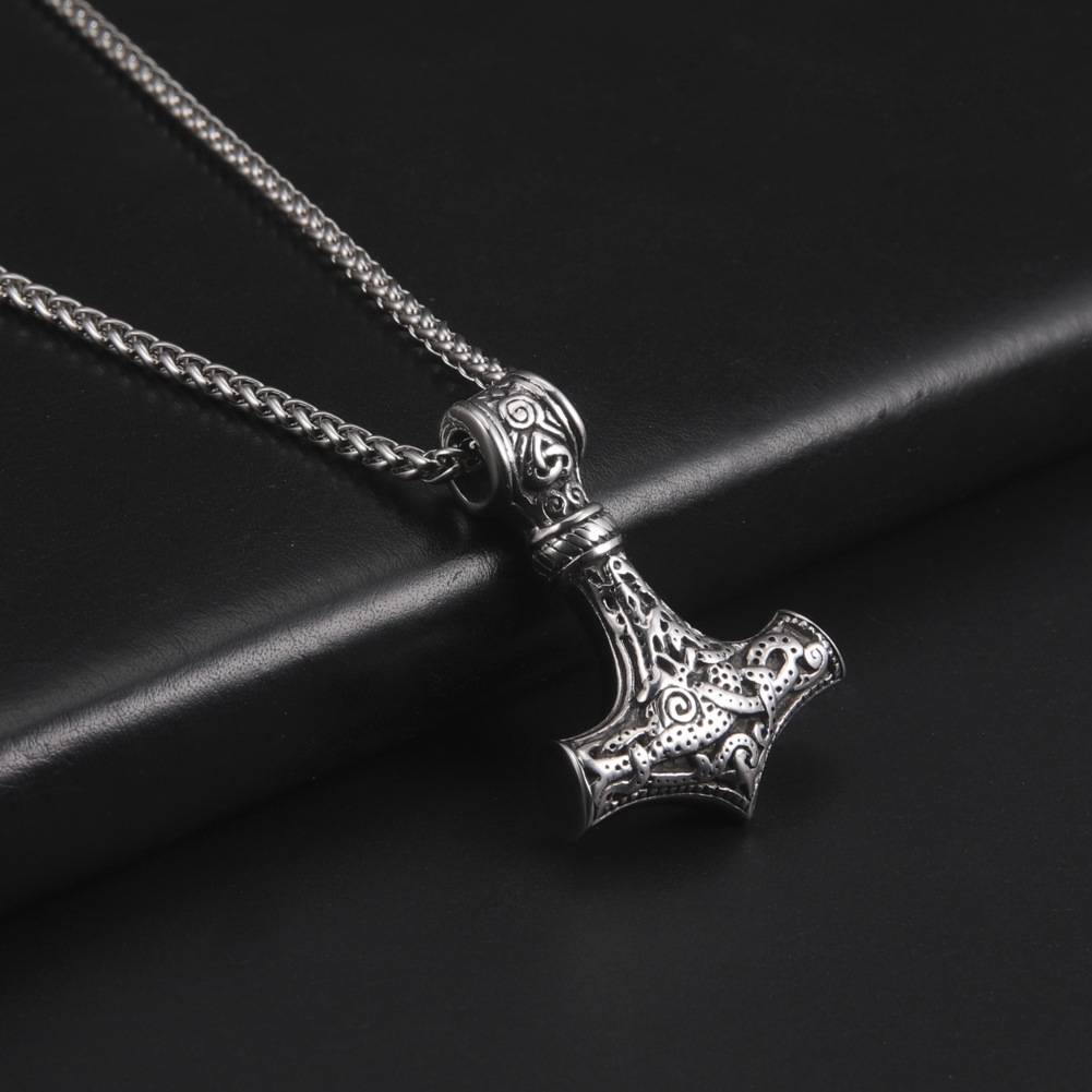are low- Now don't beslow】Never Fade Viking Stainless Steel Pendant Odin Rune Steel Chain Trendy Men's Necklace Direct Supply