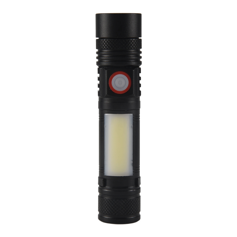 LED Flashlight Magnetic Torch Zoom T6+COB with a Clip 18650 Battery
