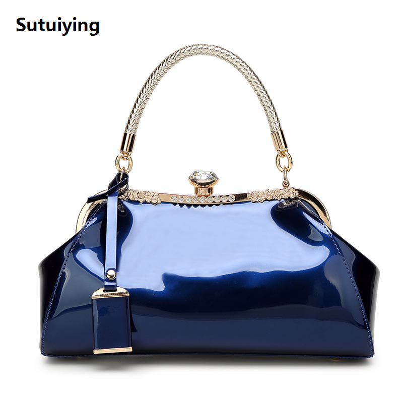 Sutuiying 2024 women's bag Patent Leather Women Handbags Luxury Brands Tote 2025 New Bag Fashion Shoulder Bags Ladies Clutchs Wedding Party Bags