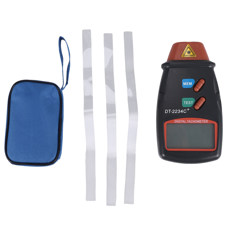 Digital Tachometer, DT-2234C+ Non-Contact Mini RPM Tester Meter LCD Display Handheld Digital Photo Tachometer
