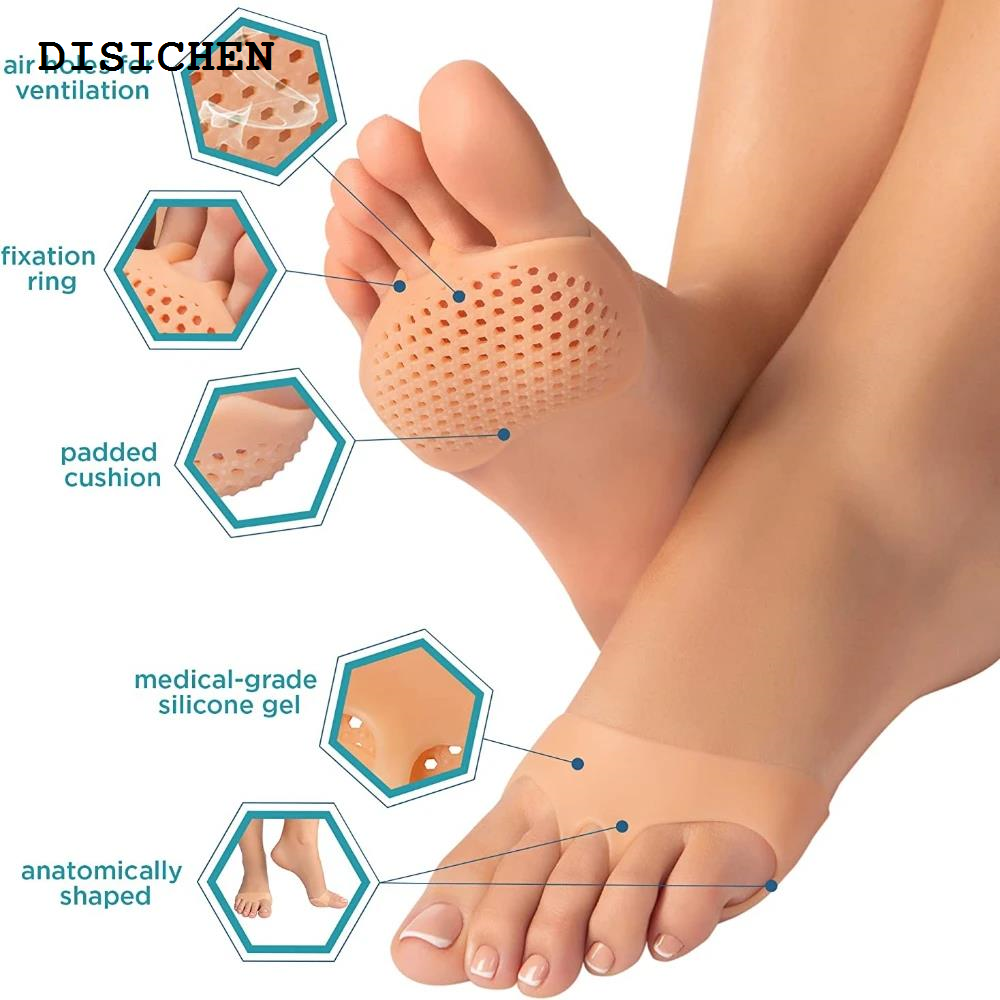 DISICHEN Fifty percent discount 2pcs Silicone Metatarsal Pads Toe Separator Pain Relief Foot Pads Orthotics Foot Massage Insoles Forefoot Socks Foot Care Tool