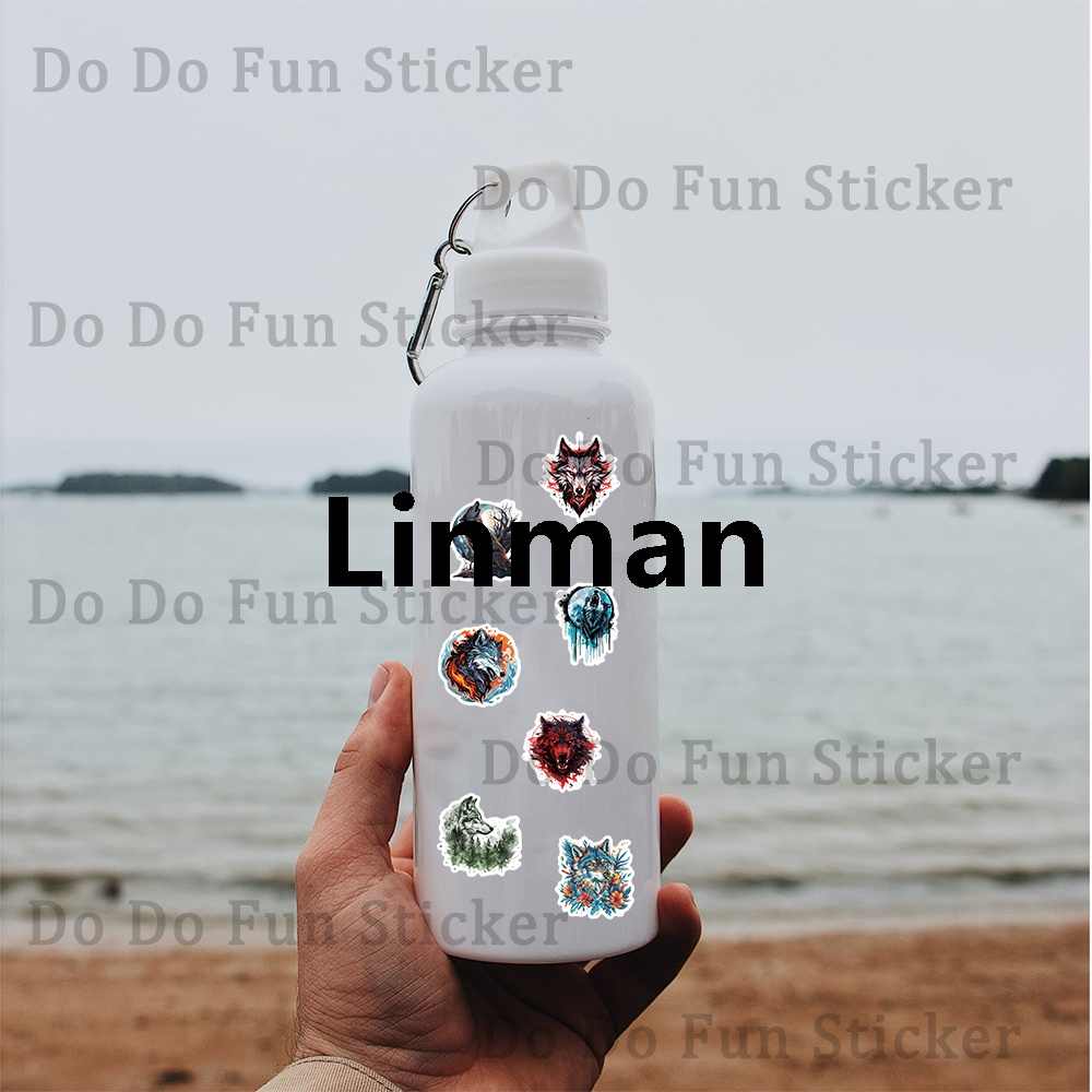 Linman 50PCS Colorful Cool Handsome Animal Wolf Graffiti Sticker WaterpAffordable roof PVC Art Decoration Laptop Water Cup Phone Case Laptop Decal