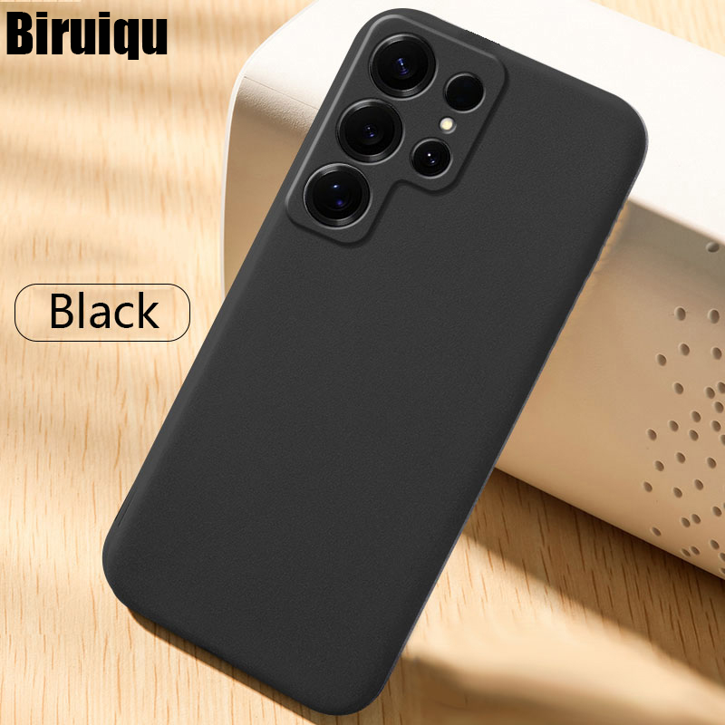 Biruiqu For Samsung Galaxy S25 S25+ S25 Ultra Shockproof Anti Slip Soft TPU Sandstone Matte Back Case Cover