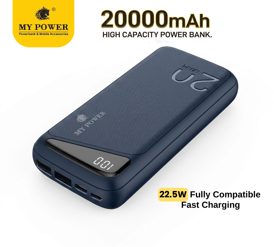 M205 Powerbank 20000mah Fast Charging, 22.5W Fast charging with 2 usb 1 micro and type C ports