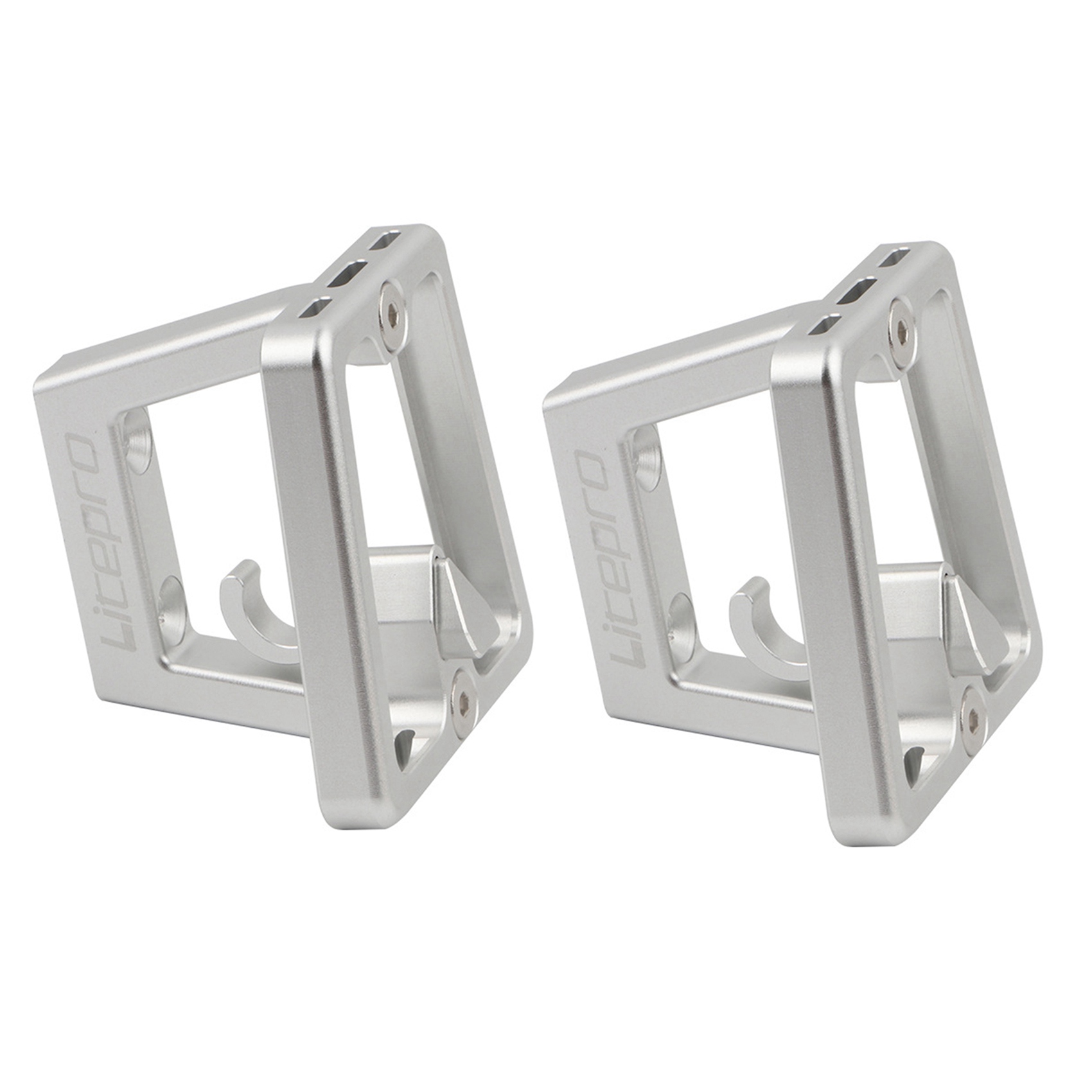 JINMY 2X Front Carrier Cycling Parts for Pig Nose Panniers Block Bracket Bag Racks Folding Bike-Silver