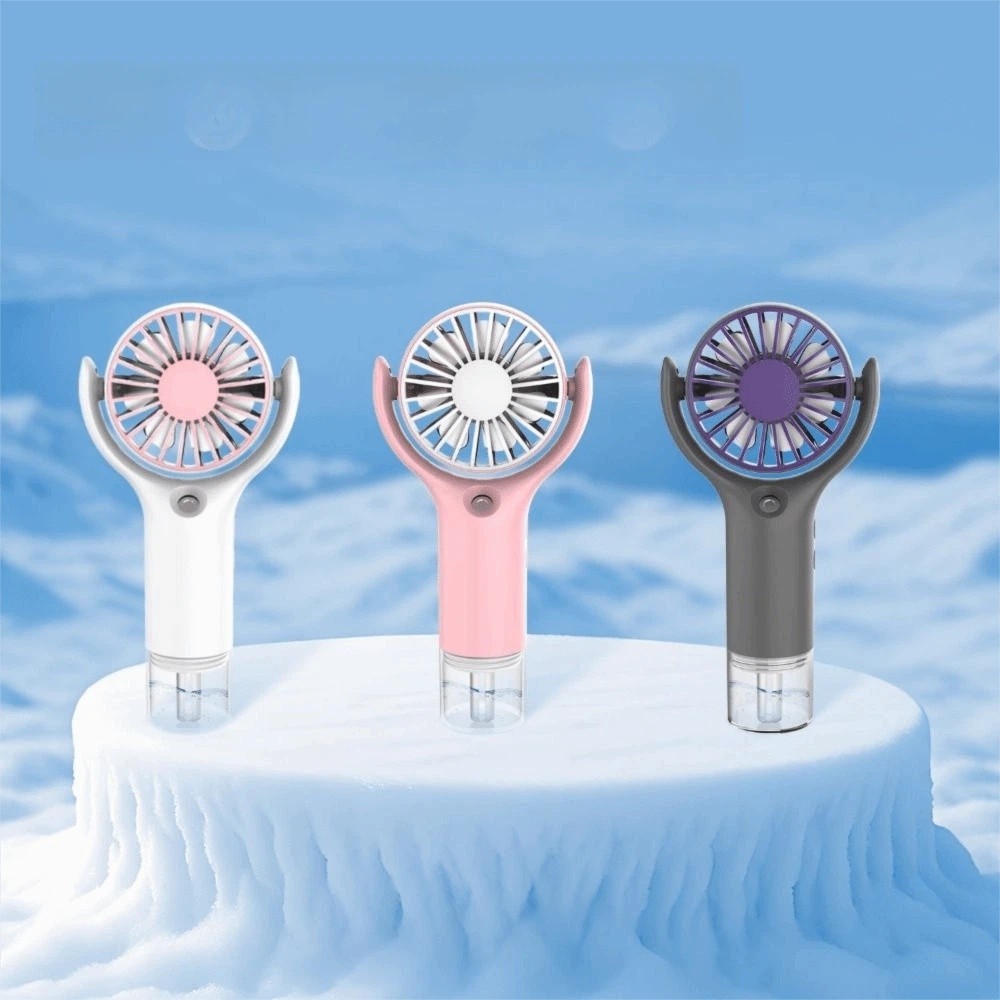 Easy Carrying Rechargeable Rechargeable Handheld Spray Fan Mini Quiet Quiet Cooling Fan Strong Wind Fine Mist Function Handheld Misting Fan Hot Weather