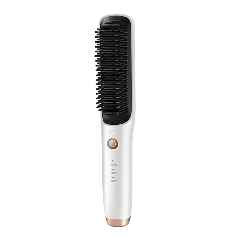 Cordless Hair Straightening Smoothing Brush Beard Straightener black