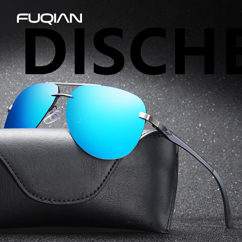 DISCHEN Original Classic Pilot Men Sunglasses Polarized Vintage Metal Ray Sun Glasses Women Mirror Colors Driving Male Shades UV400