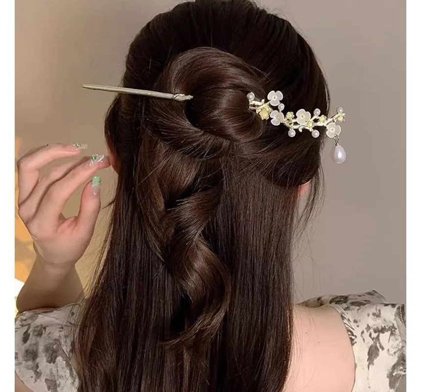 1 Pcs Elegant Metal Hair Stick for Women Vintage Chinese Style Flower Hairpin Tassel Antique Hanfu Hair Accessories - Best Gift for Women & Girls