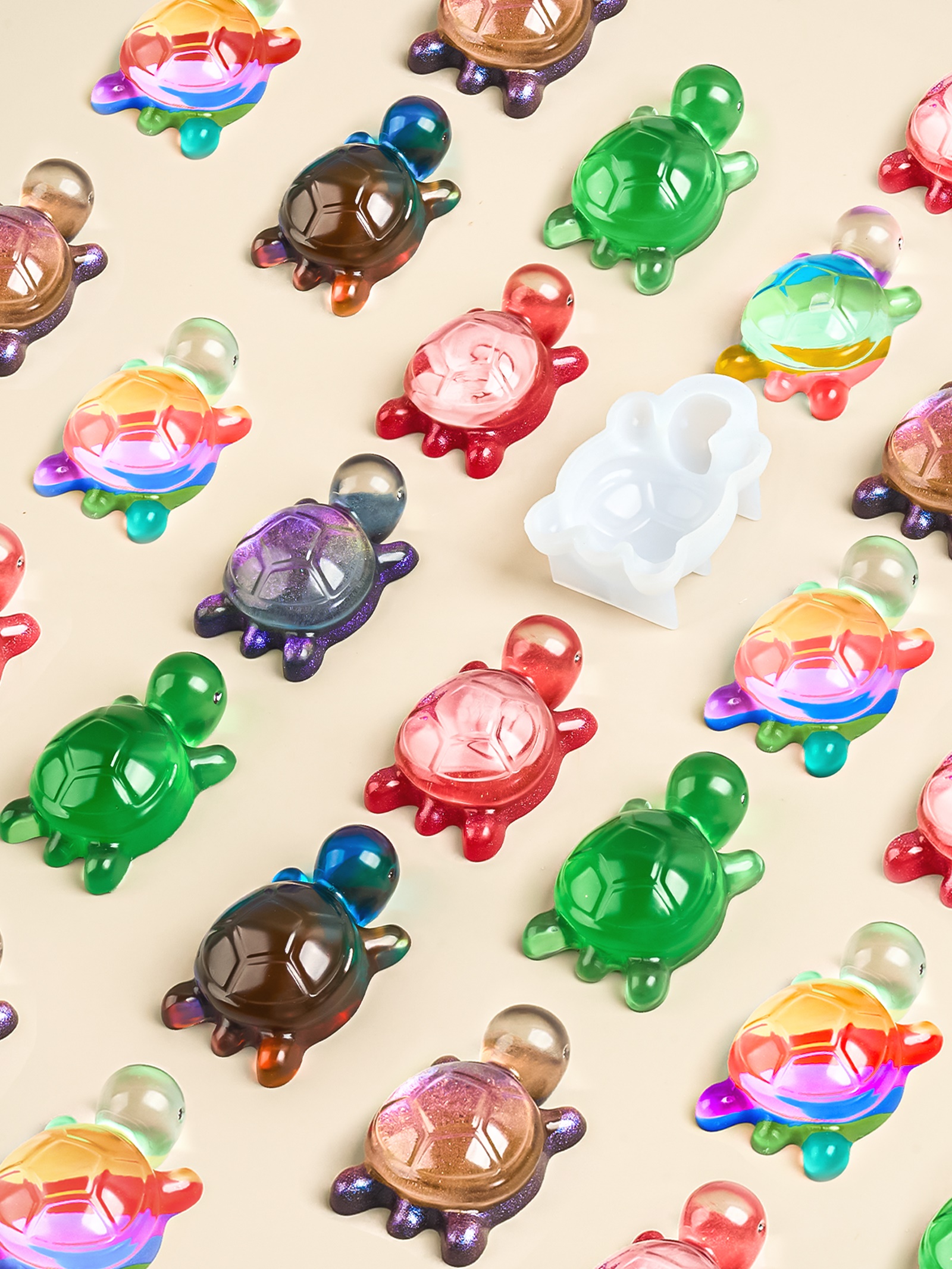 Vylon Cute Little Sea Turtle Silicone Mold DIY Epoxy Resin Casting Mould 3D Animal Crystal UV Glue Making Molds Mini Tabletop Ornament