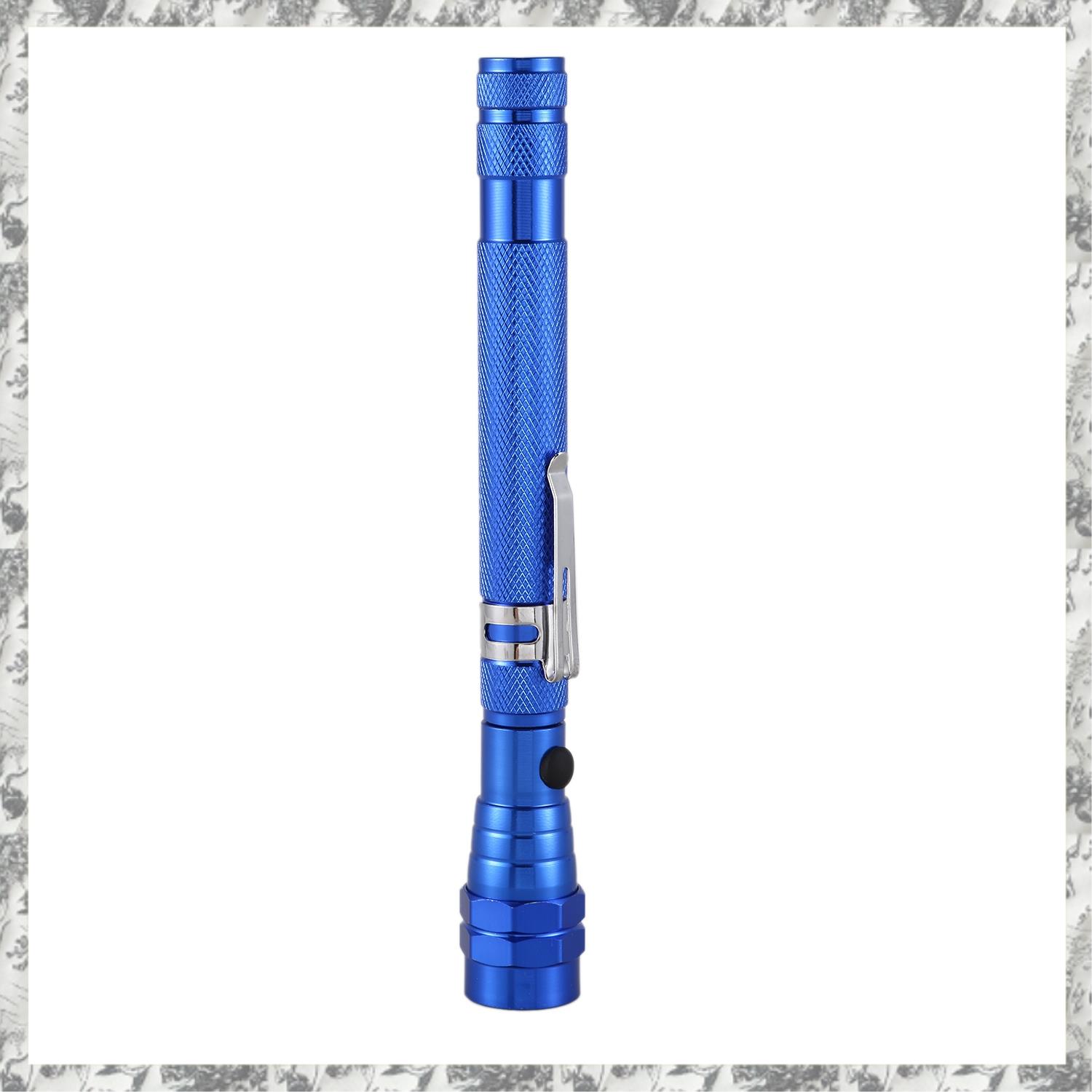 OYPFXMI Portable Flashlight Flexible Flashlight Torch with a Magnet Telescopic Flexible 3 LED Lamp Pick Up Tool Lamp Light (Blue)