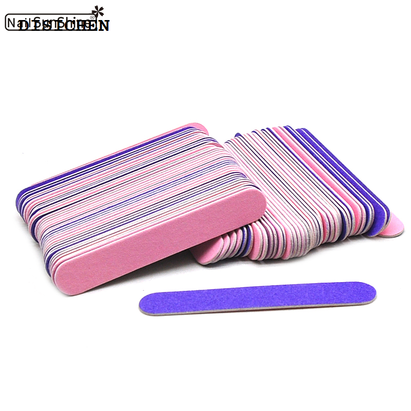 DISICHEN 50/100 Pcs Double-sided Wood Nail Files Nail Accessories Manicure Tools Limas 150/180 Wooden Pedicure Sanding Nail Buffer Kits
