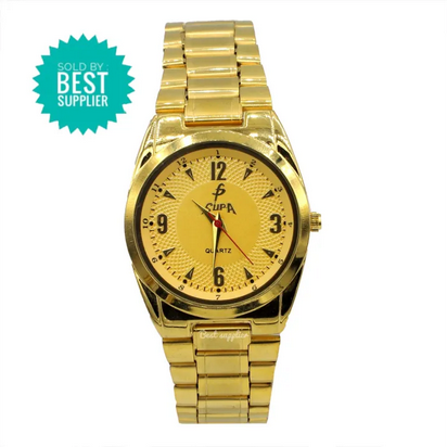 Supa RoundDial Yellow Dial Simple Casual Watch For Men