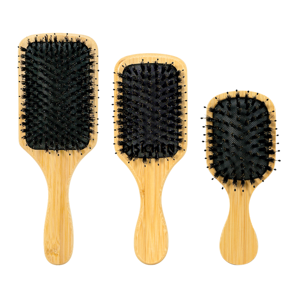 DISICHEN Square Air Cushion Bamboo Comb Natural Bristle Air Bag Anti Static Comb Detangling Hair Brush Scalp Massage Combs Styling Tools Luxury