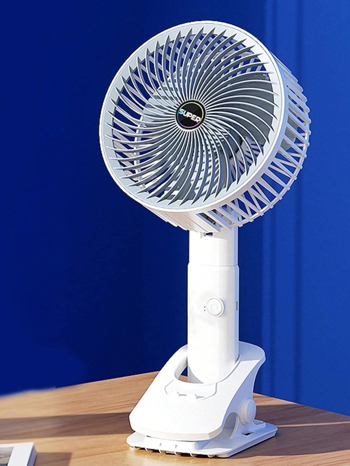 Mini Fan Rechargeable USB Handheld Portable Electric Fan Powerful will Shine Cute Design Student Dormitory Office Desktop Rechargeable Handheld Fan(Color May Vary )