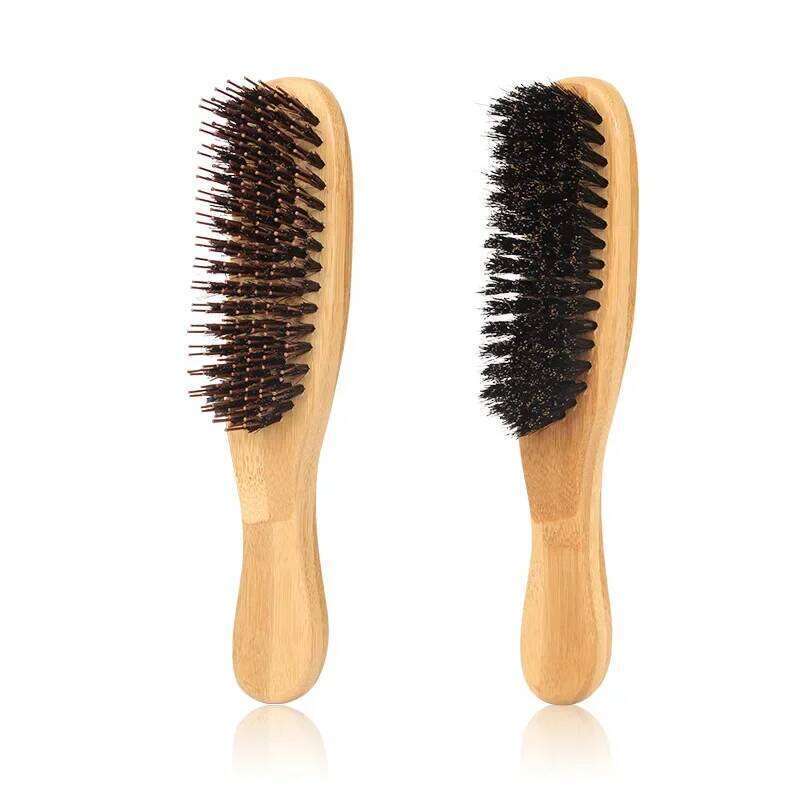 Bamboo Brush Natural Boar Bristle Barbers Hairdressing DIY Styling Supplies Smoothing Detangle Comb for Wet Dry Hair
