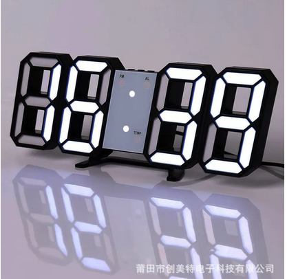 Source smart 3d clock led digital alarm clock cross-border hot selling electronic clock living room wall clock indoor temperature clock Premium Look || Sold By Watch House