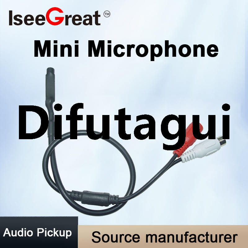 Difutagui CCTV Microphone Hidden Type Mini microphone with RCA and Power Luxury In Out plug for Security System Audio Pickup Camera Voice