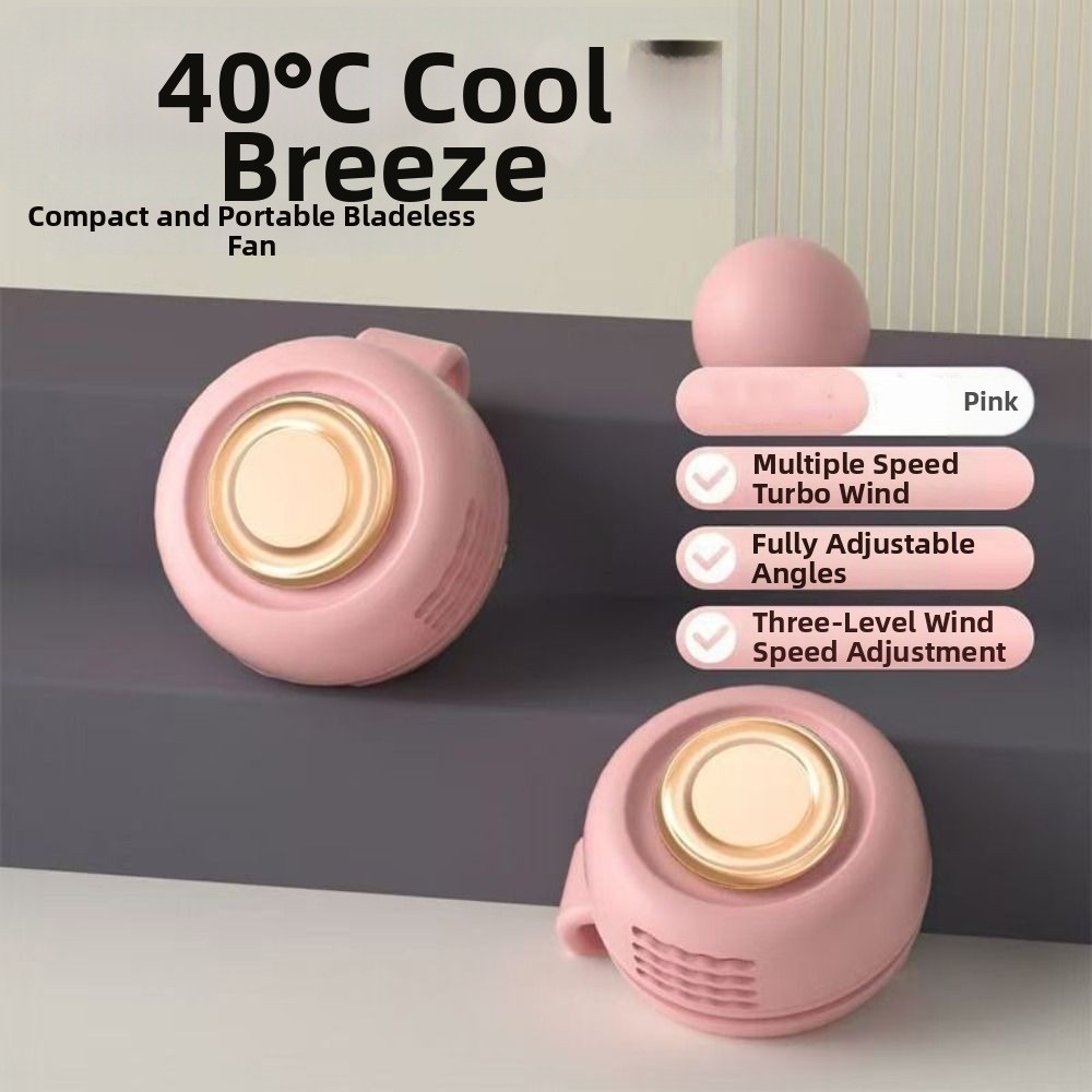 Durable Bladeless Clip-On Waist Fan 3 Adjustable Speed Portable Personal Cooling Clip Fan Rechargeable Multi-functional Hanging Waist Fan Sports