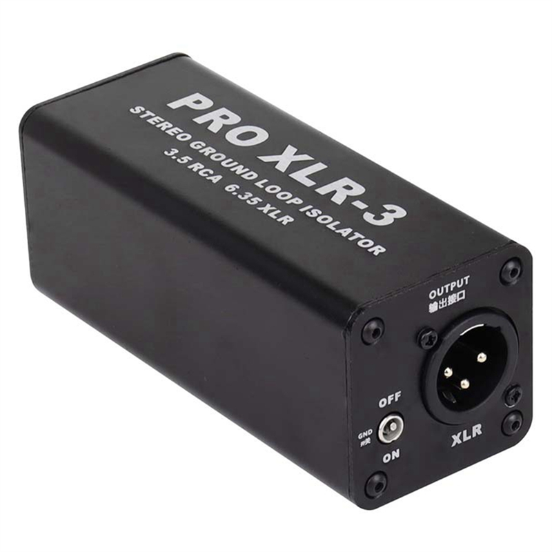 Pro XLR-3 Professional Stereo Ground Loop Isolator 3.5 6.35 XLR Audio Noise Filter Noise Suppressor Isolator for PC