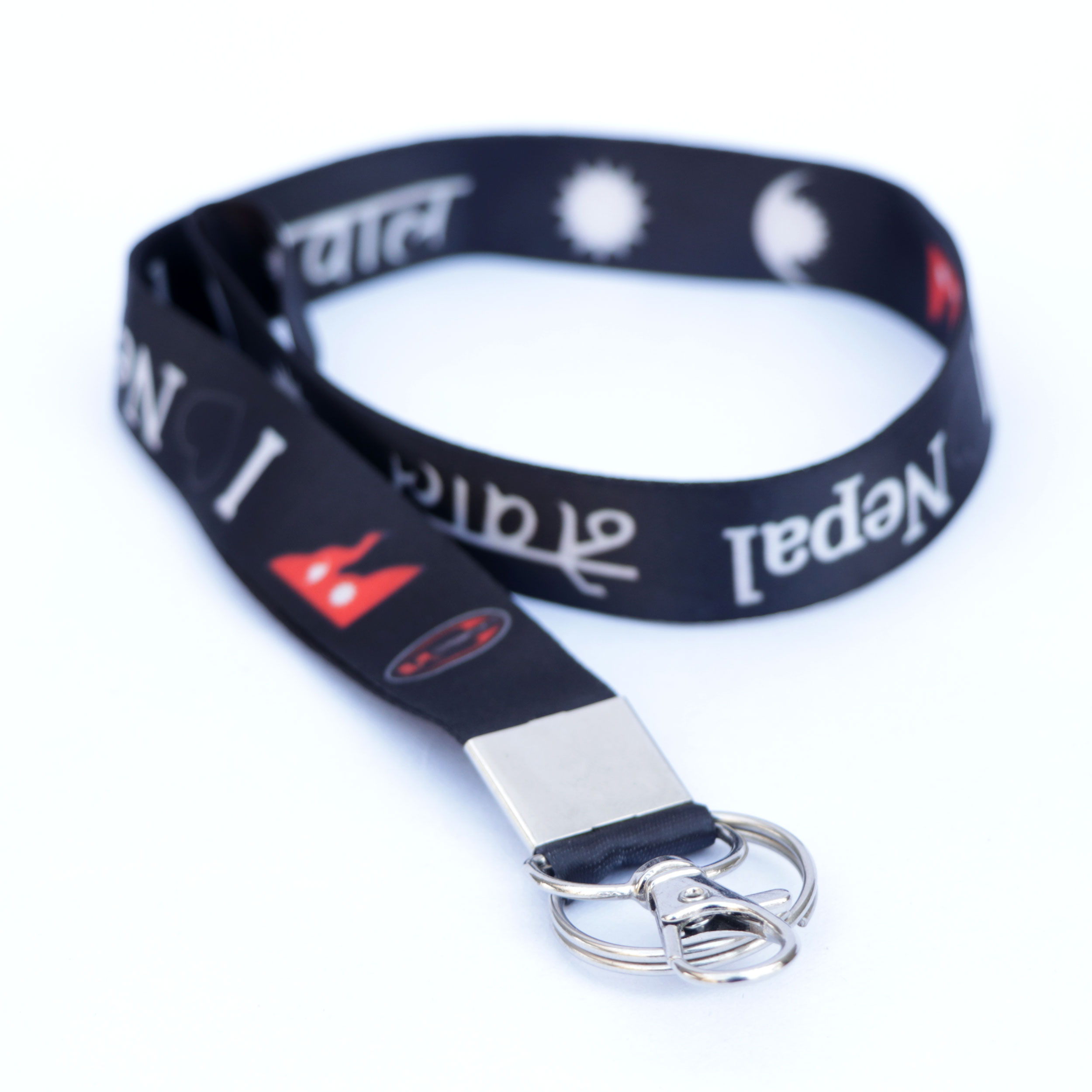 I Love Nepal Fabric, Poliester, Fabric Keyring, Keychain, Id Card Holder