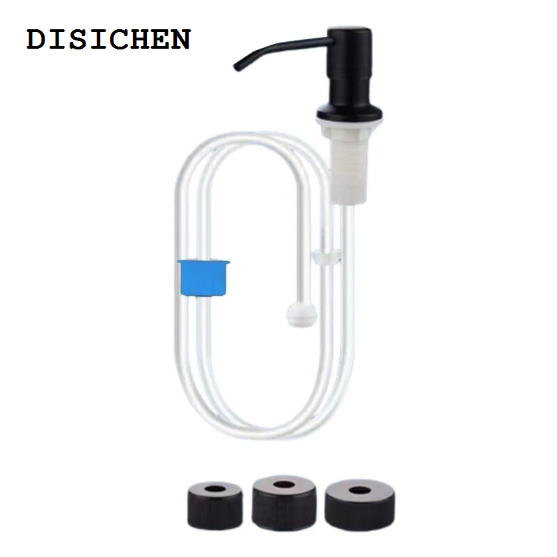 DISICHEN Fifty percent discount Durable 500ML Soap Dispenser for Kitchen Sink Black Silver Color Liquid Pump Bottle with Stainless Steel Head and Hose