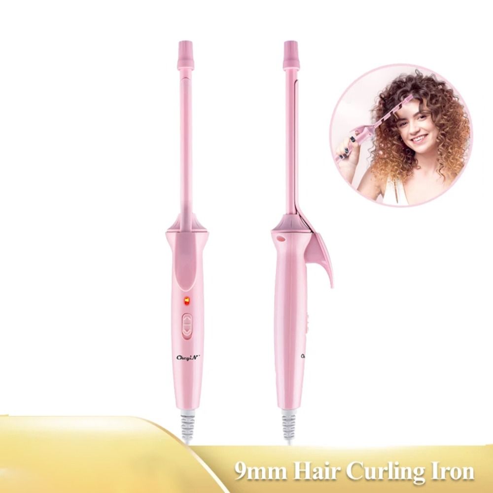 New Professional Mini Hair Curling Iron Electric Ceramic 9mm Curler Wand Curly Tongs Superfine Salon Styling Tool