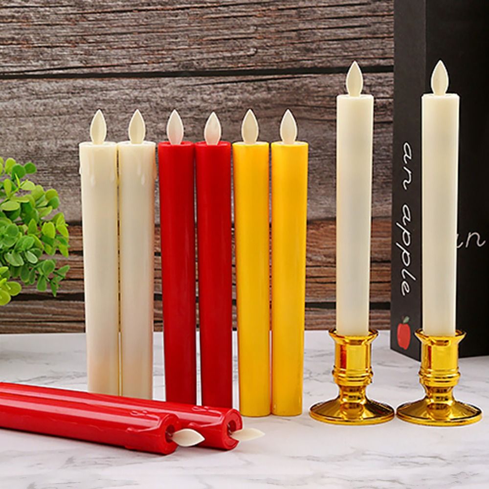 Fashion Candle Holders LED Lantern Light Ornaments Energy-saving Electric Flickering Candlesticks Battery Operated Flameless Candle Lamp Wedding Birthday Party Supplies