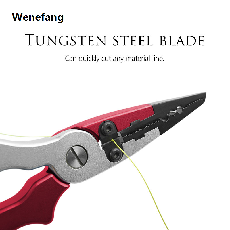 Wenefang LINNHUE Best Aluminum Alloy Fishing Pliers Grip Set Fishing Tackle New style Hook Recover Cutter Line Split Ring Fishing Tool Accessories