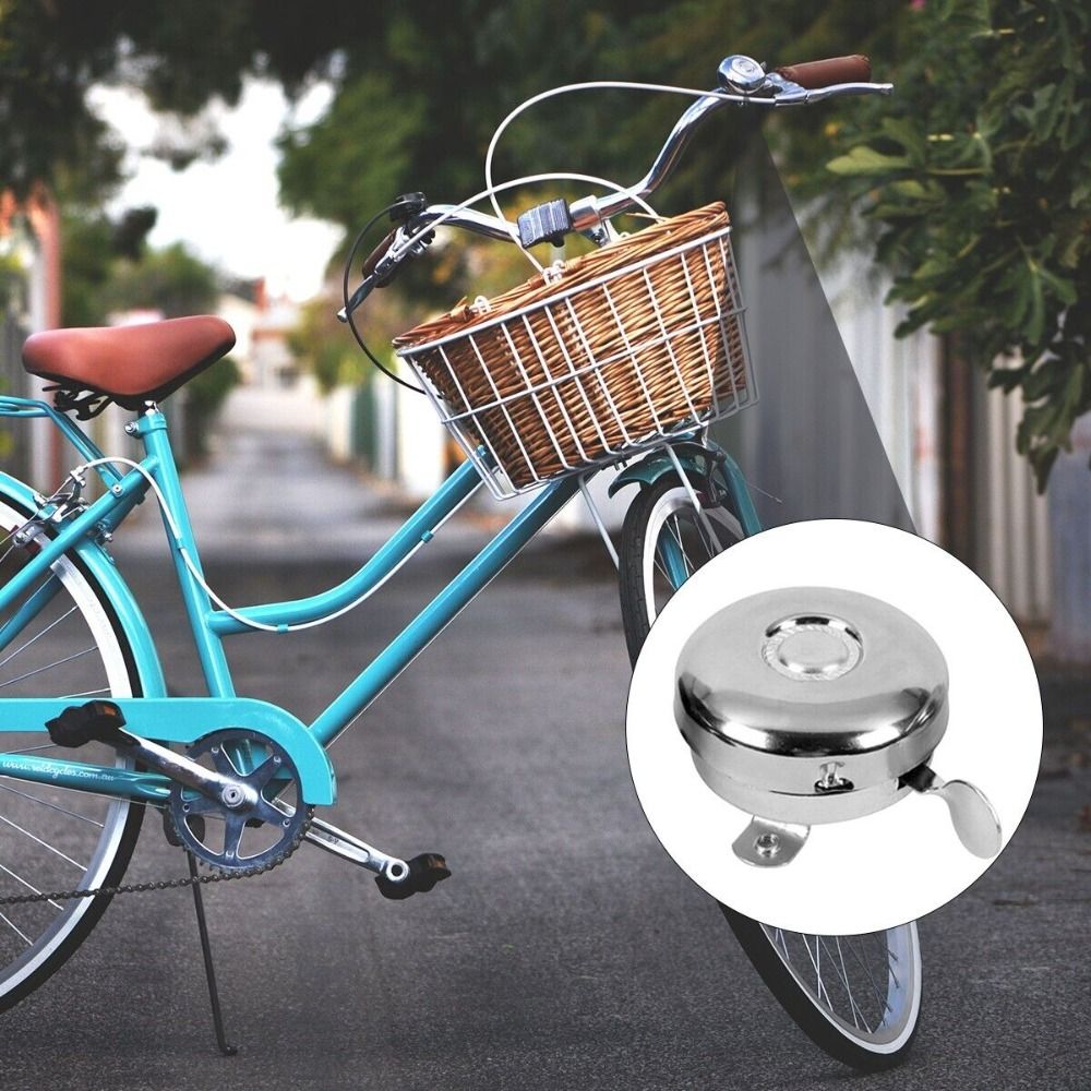 Retro Metal Bicycle Bell Loudly Cycling Accessory Bike Alarm Sound Bell Outdoor Sport Silver Cycling Safety Horn Kids Gift