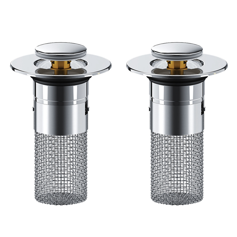 JAERBEE -Up Sink Drain Strainer with Removable Stainless Steel Strainer Basket Catch, Sink Stopper Replacement,