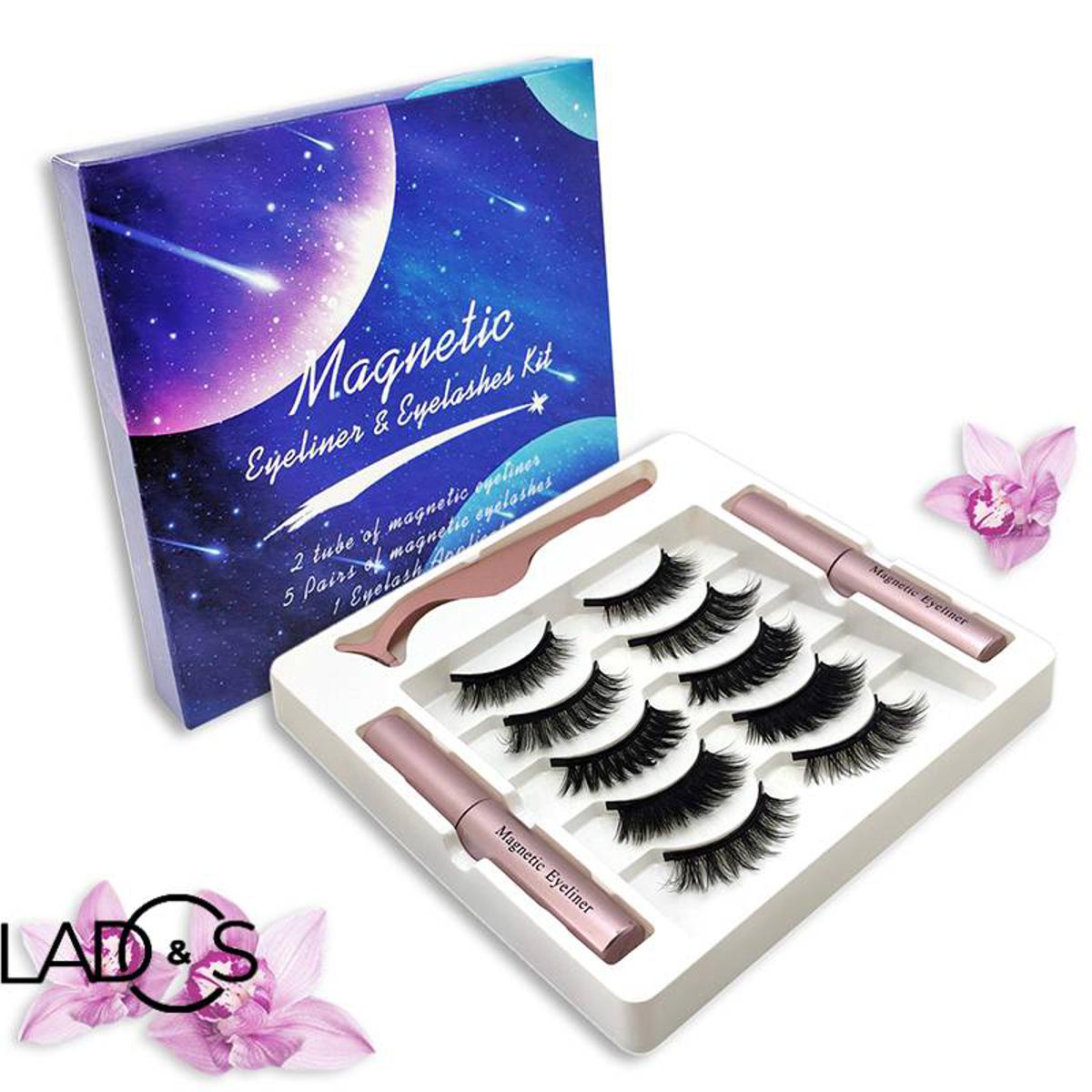 New 5 Pair Long Lahe Extenion Natural Reuable Magnetic Fale Eyelahe Makeup et