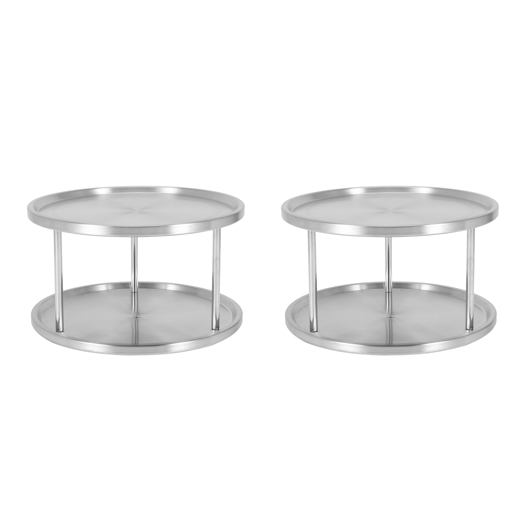 fasdaga 2X Spice Rack Stainless Steel Organizer Tray 360 Degree Turntable Rotating 2 Stand