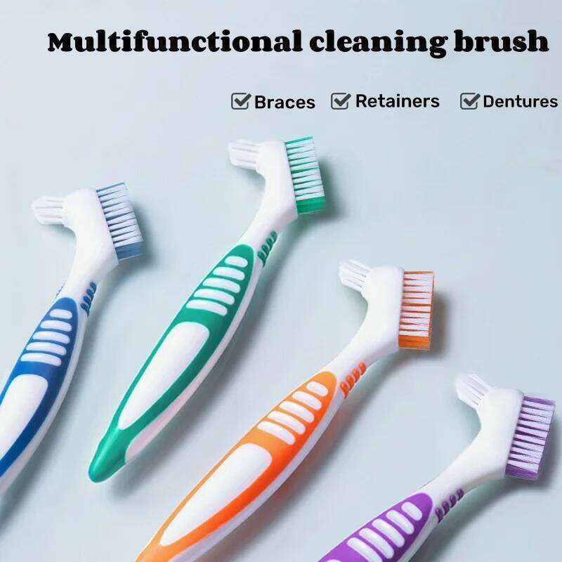 1pc Toothbrush Cleaning Double Sided Denture Invisible Braces Orthodontic Retainer Descaling Brush
