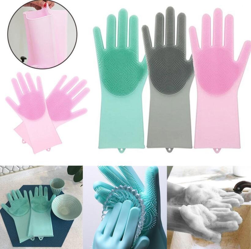 Magic Silicone Dish Washing Glove, Cleaning Gloves ( 1 Pair)