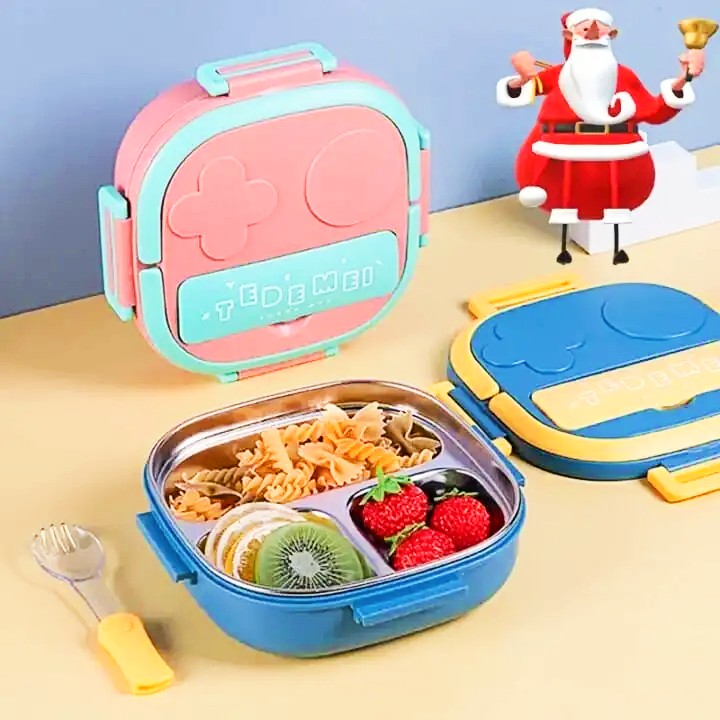 Super Excellent Quality Long Life Durable Tiffin Box For Kids - Lunch Box 3 Compartment
