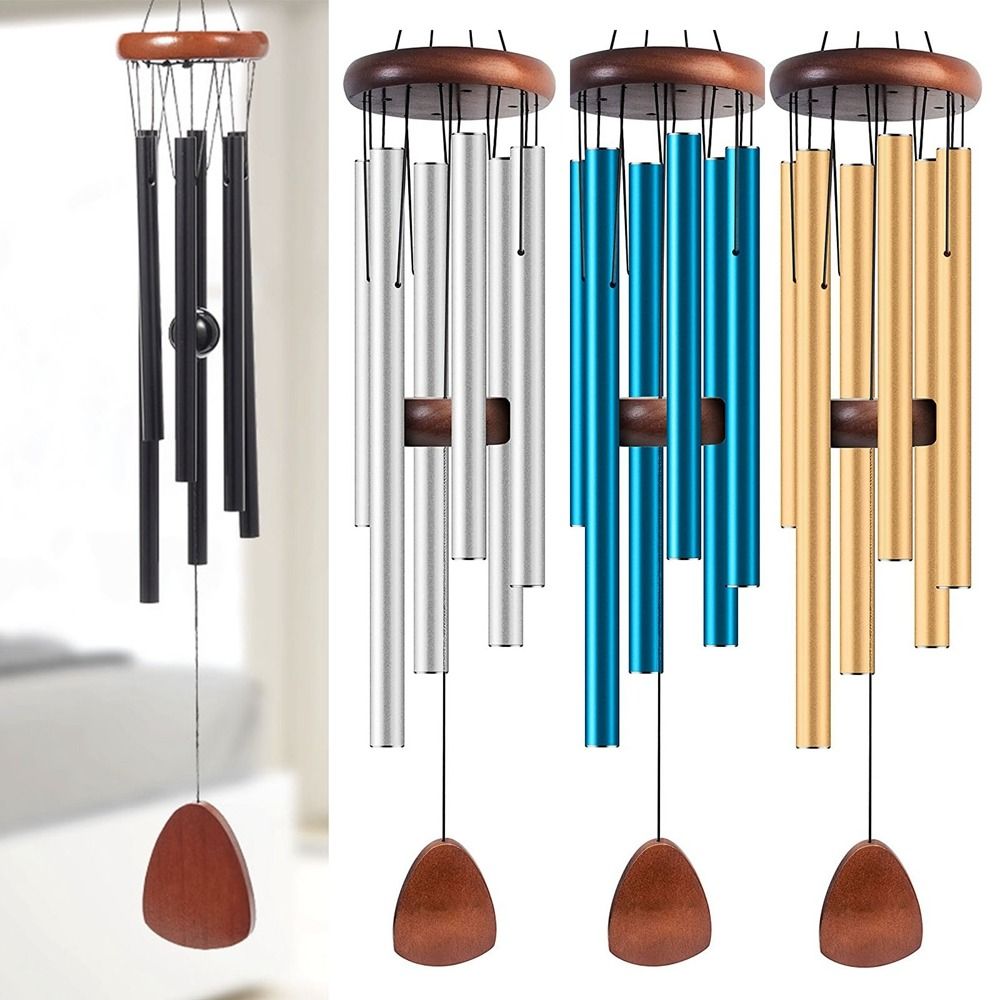 New Aluminum Metal Tubes Windchime 6 Rods Zen Atmosphere Aluminum Wind Chimes Large Pendant Wind Bell Patio