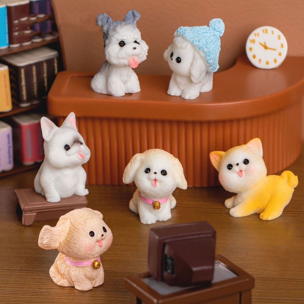 Gift Cartoon Miniature Dog Figurine Mini Fairy Garden Cute Puppy Statue DIY Accessories Cartoon Dog