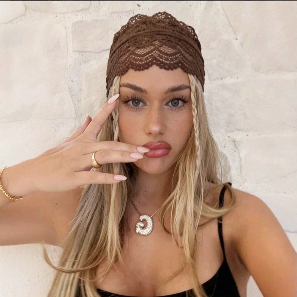 Leisure Soft Solid Color Headband Non-Slip Bow Yoga Elastic Headwear Comfortable Breathable Lace Trim Headband Gym