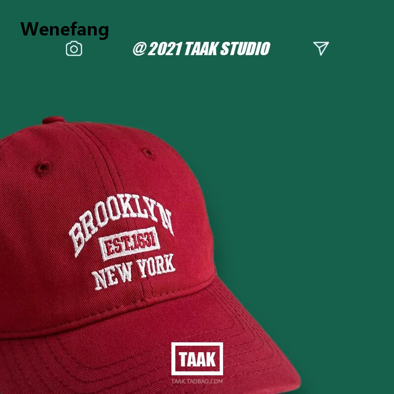 Wenefang Korean Spring And Summer Embroidery Soft Top Baseball Cap Women's Hot Selling Japanese Retro Versatile Casual Street Couple Face Small Cap