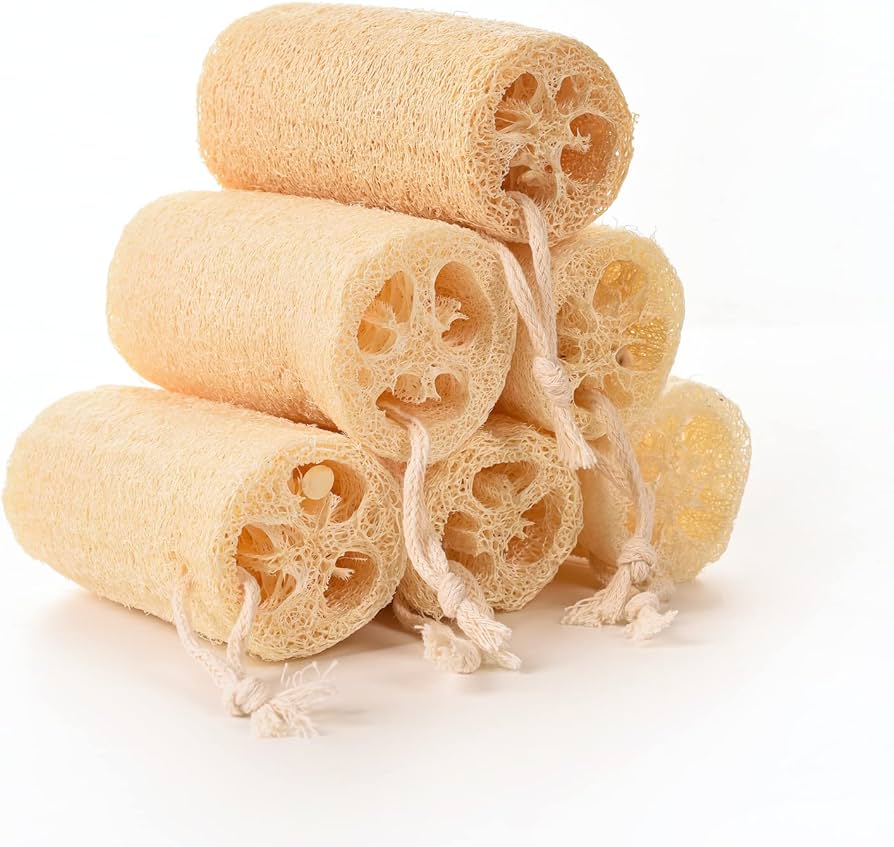 Loofah Natural Loofah Sponge, 100% Organic Shower Sponge, Exfoliating Sponge, Bath Body Brush, Eco-Friendly Skin Care 1 piece
