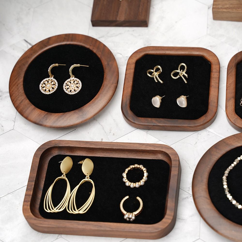 New Solid Wood Display Stand Bracelet Ring Necklace Photography Props Jewelry Tray Portable Display Rack